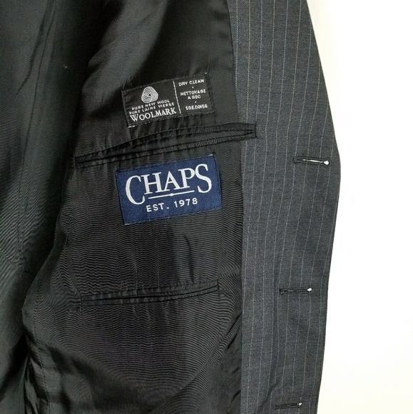 Chaps mens suit size 41R 100% wool dark gray - Picture 4 of 6